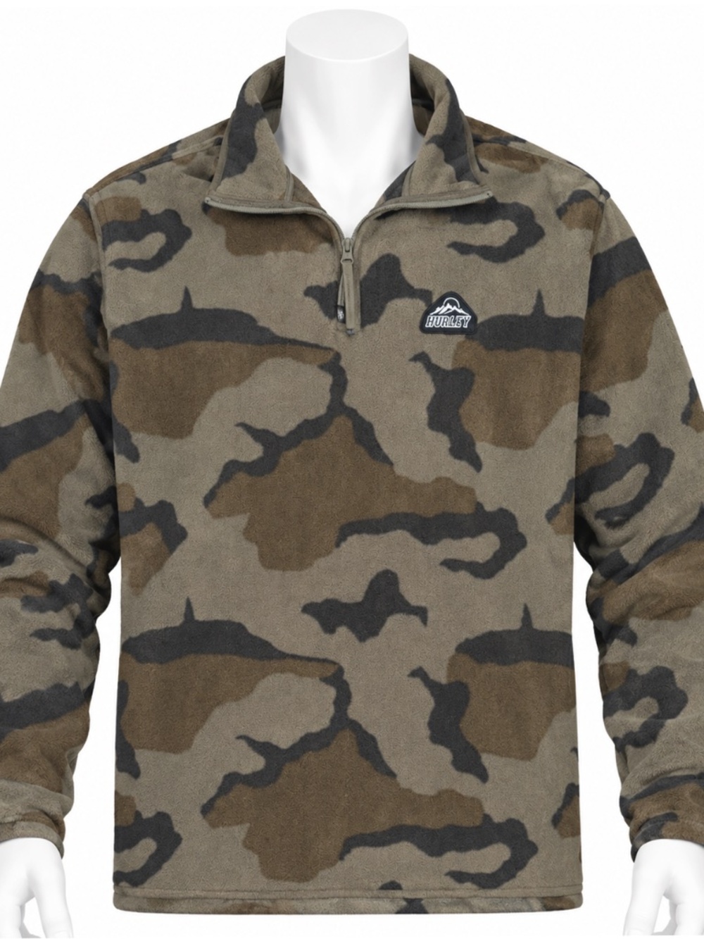 Hurley Mens Mesa Windchill 1/4 Zip Pullover - NEW Size 2XL Camo - #45453-K3